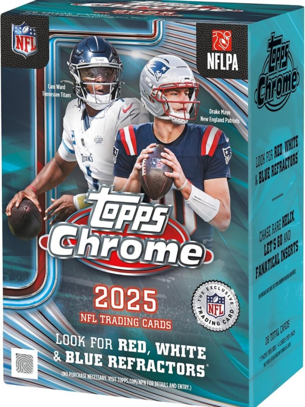 2025 NFL Football Topps Chrome Factory Sealed Value Box - Collectible Cards